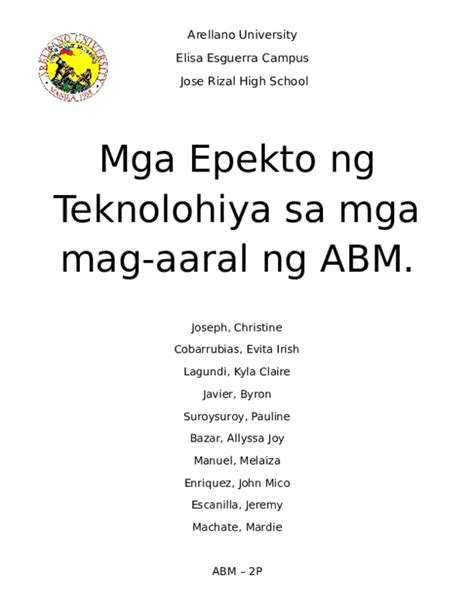 Epekto ng Teknolohiya sa mga Mag.